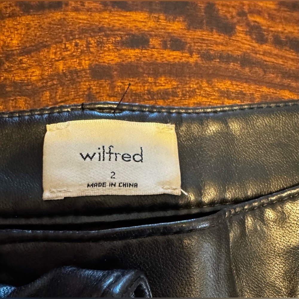 Aritzia Wilfred Melina Classic Black Vegan Faux Leather High Waisted Pant Sz 2 - Picture 6 of 11